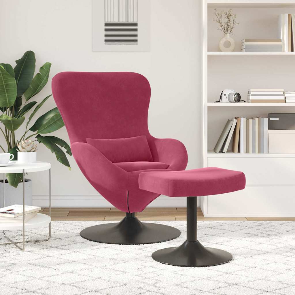 Poltrona uovo 2 pcs Rosso vino 63 x 73 x 90 cm Velluto