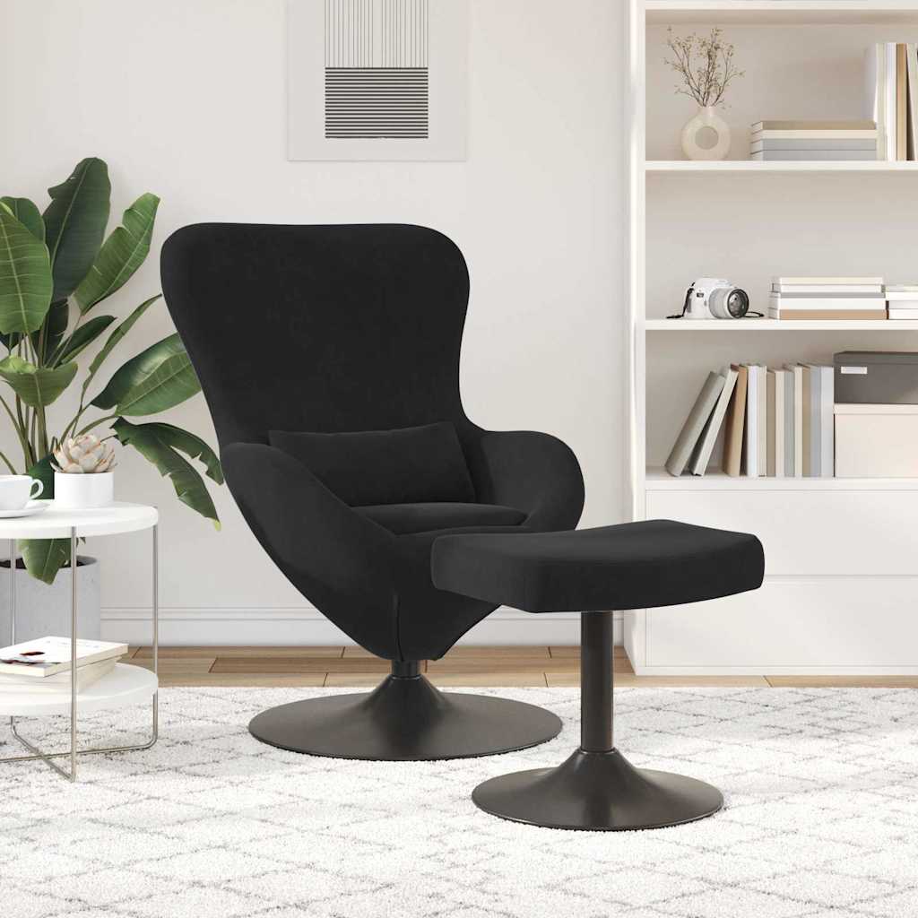 Poltrona uovo 2 pcs Nero 63 x 73 x 90 cm Velluto