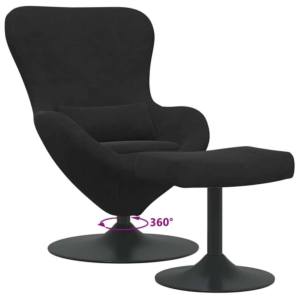 Poltrona uovo 2 pcs Nero 63 x 73 x 90 cm Velluto