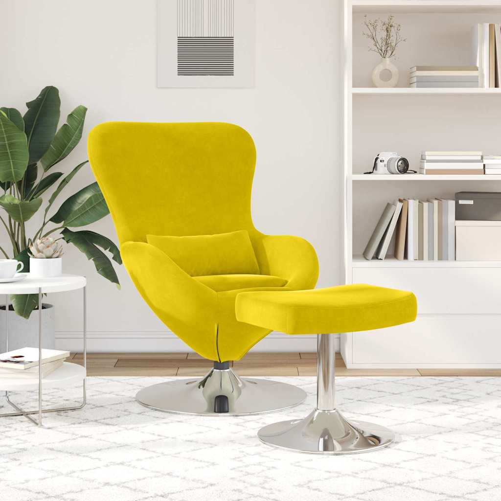 Poltrona uovo 2 pcs Giallo 63 x 73 x 90 cm Velluto