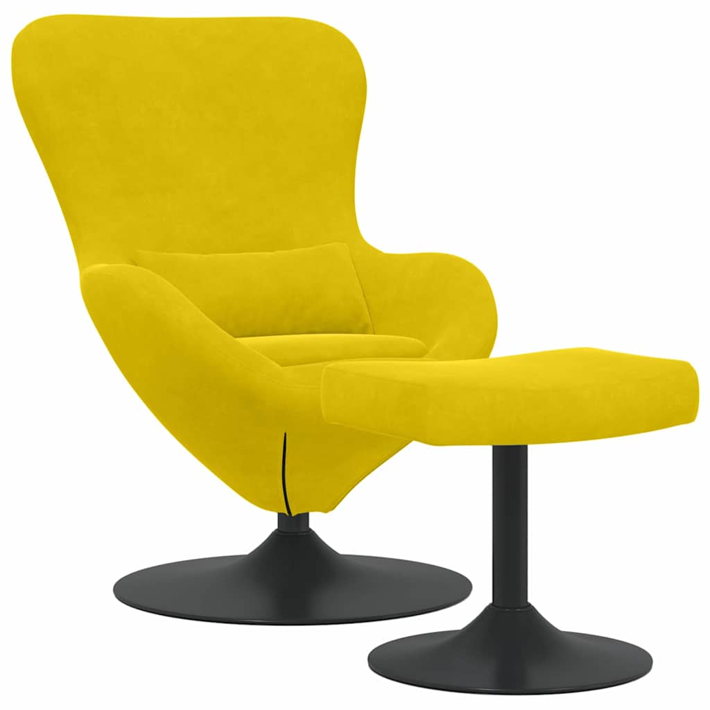 Poltrona uovo 2 pcs Giallo 63 x 73 x 90 cm Velluto
