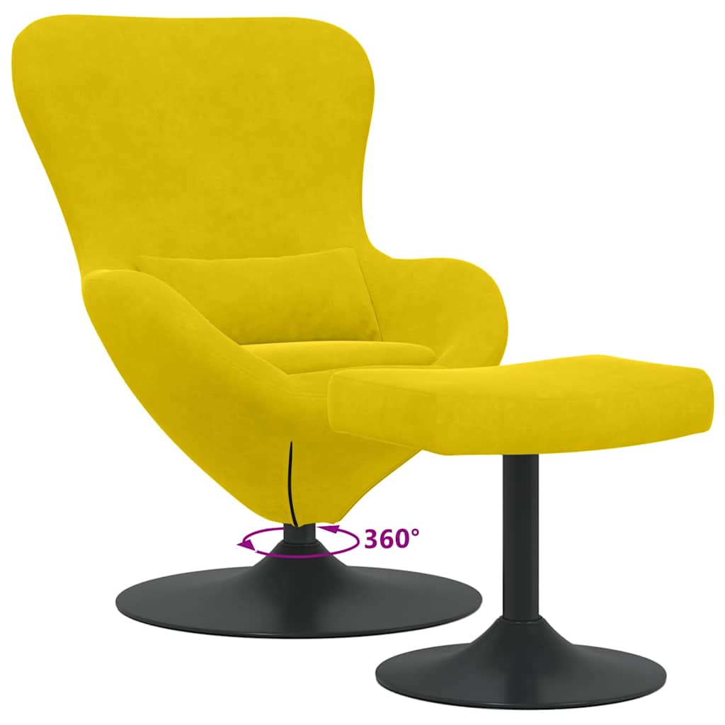 Poltrona uovo 2 pcs Giallo 63 x 73 x 90 cm Velluto
