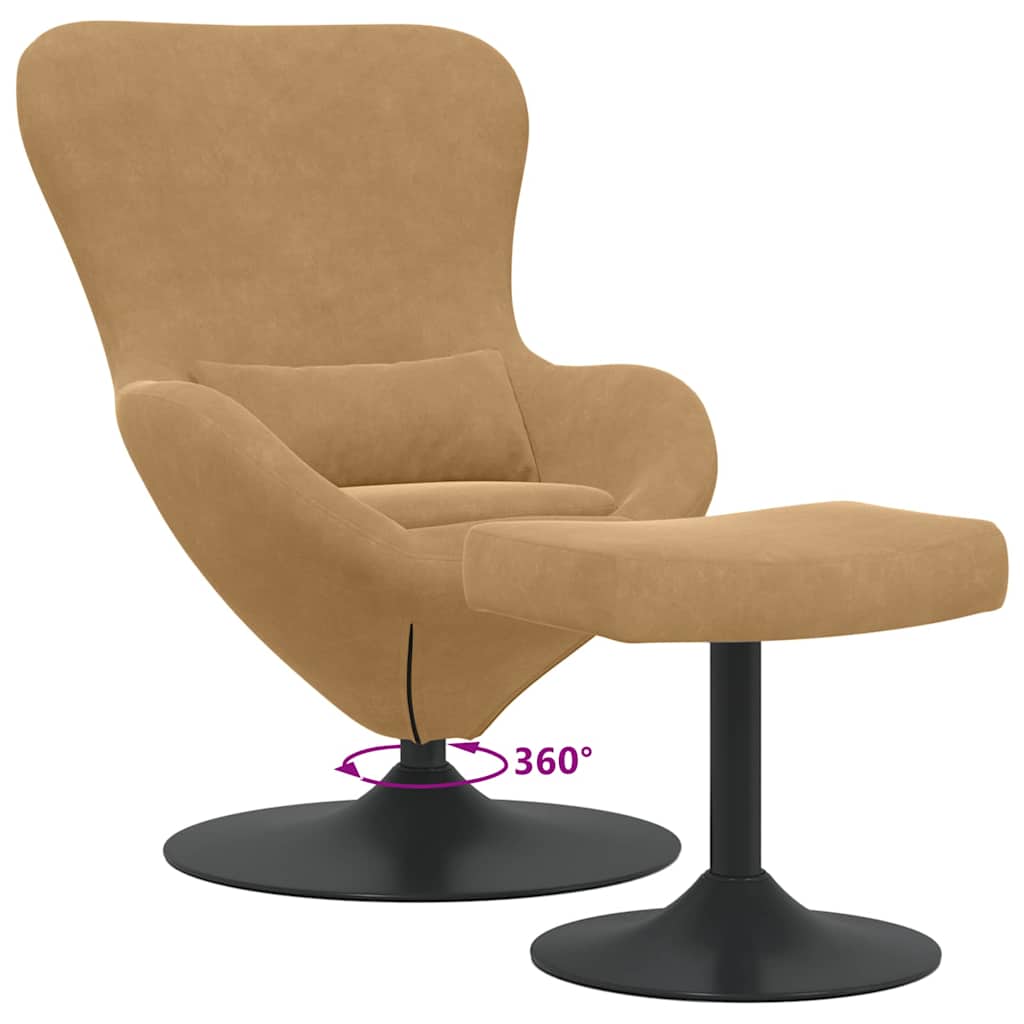 Poltrona uovo 2 pcs Marrone 63 x 73 x 90 cm Velluto