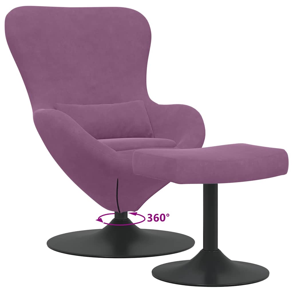 Poltrona uovo 2 pcs Viola 63 x 73 x 90 cm Velluto
