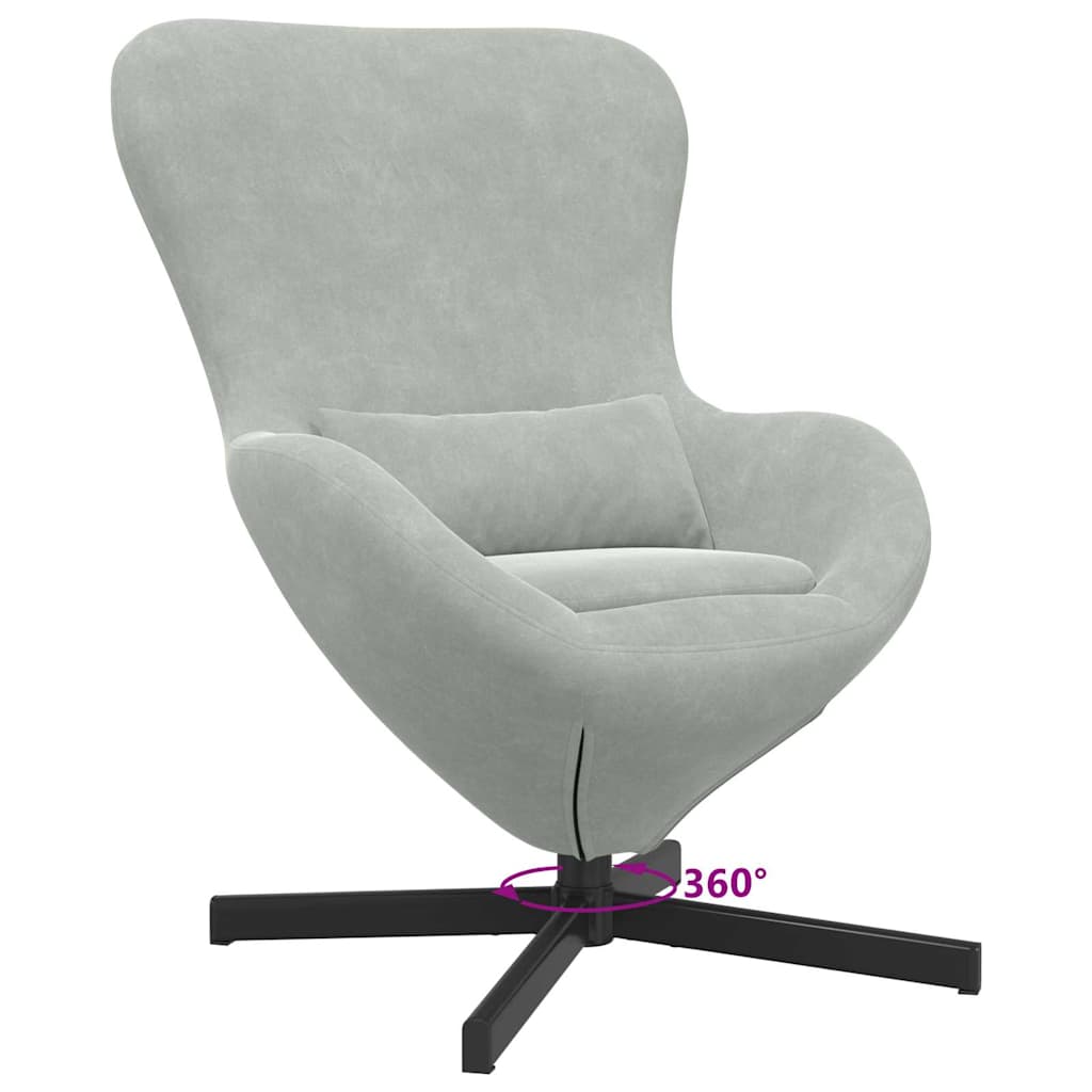 Poltrona uovo Grigio chiaro Velluto