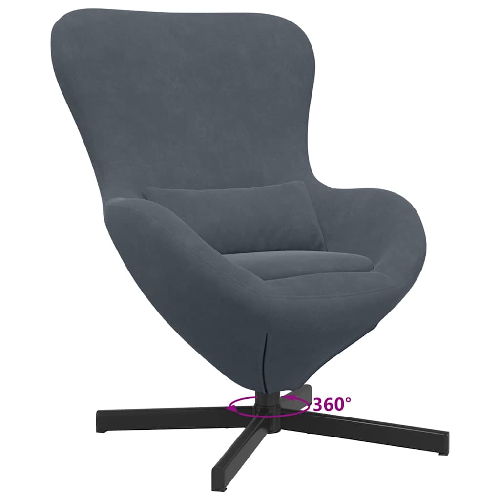 Poltrona uovo Grigio scuro Velluto