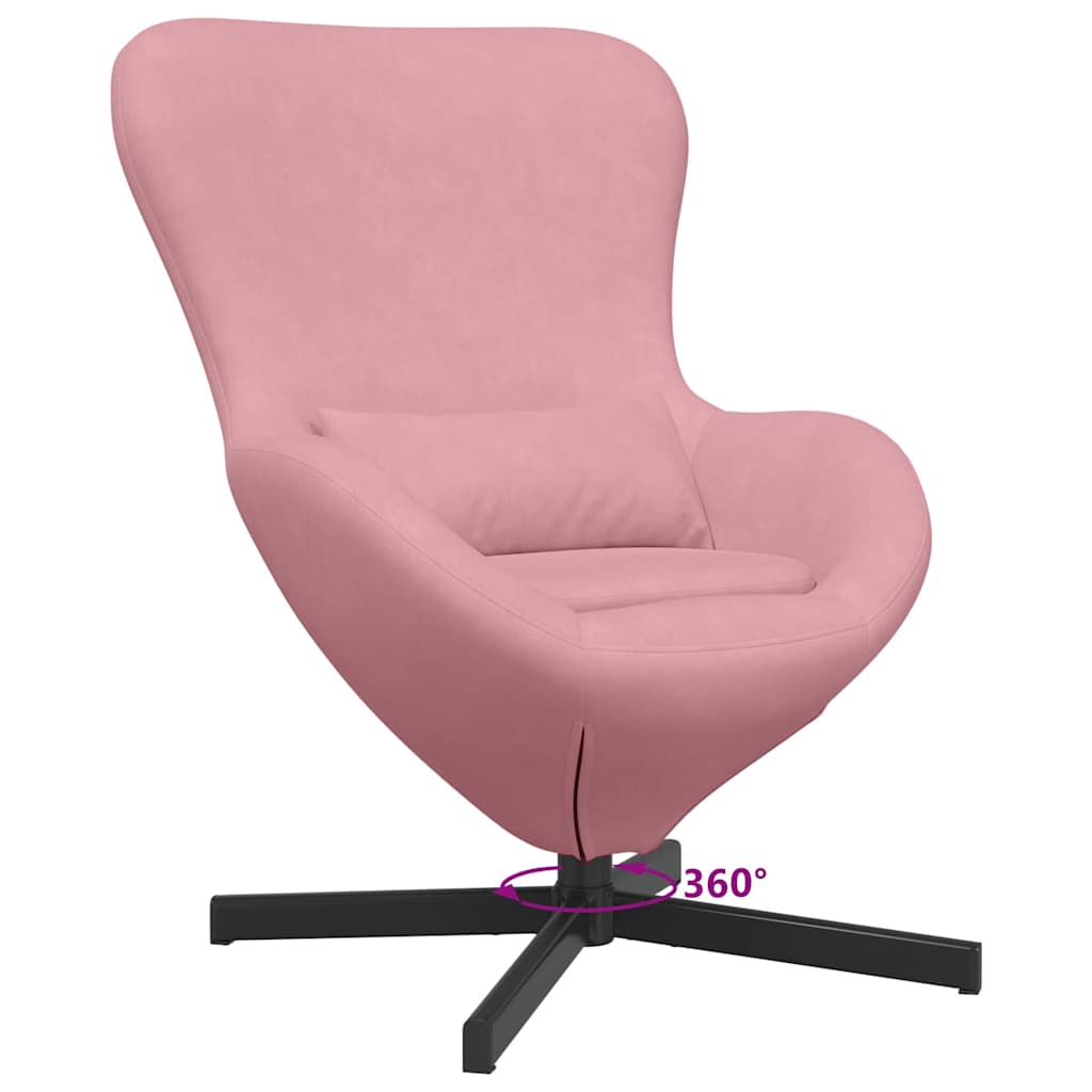 Poltrona uovo Rosa Velluto