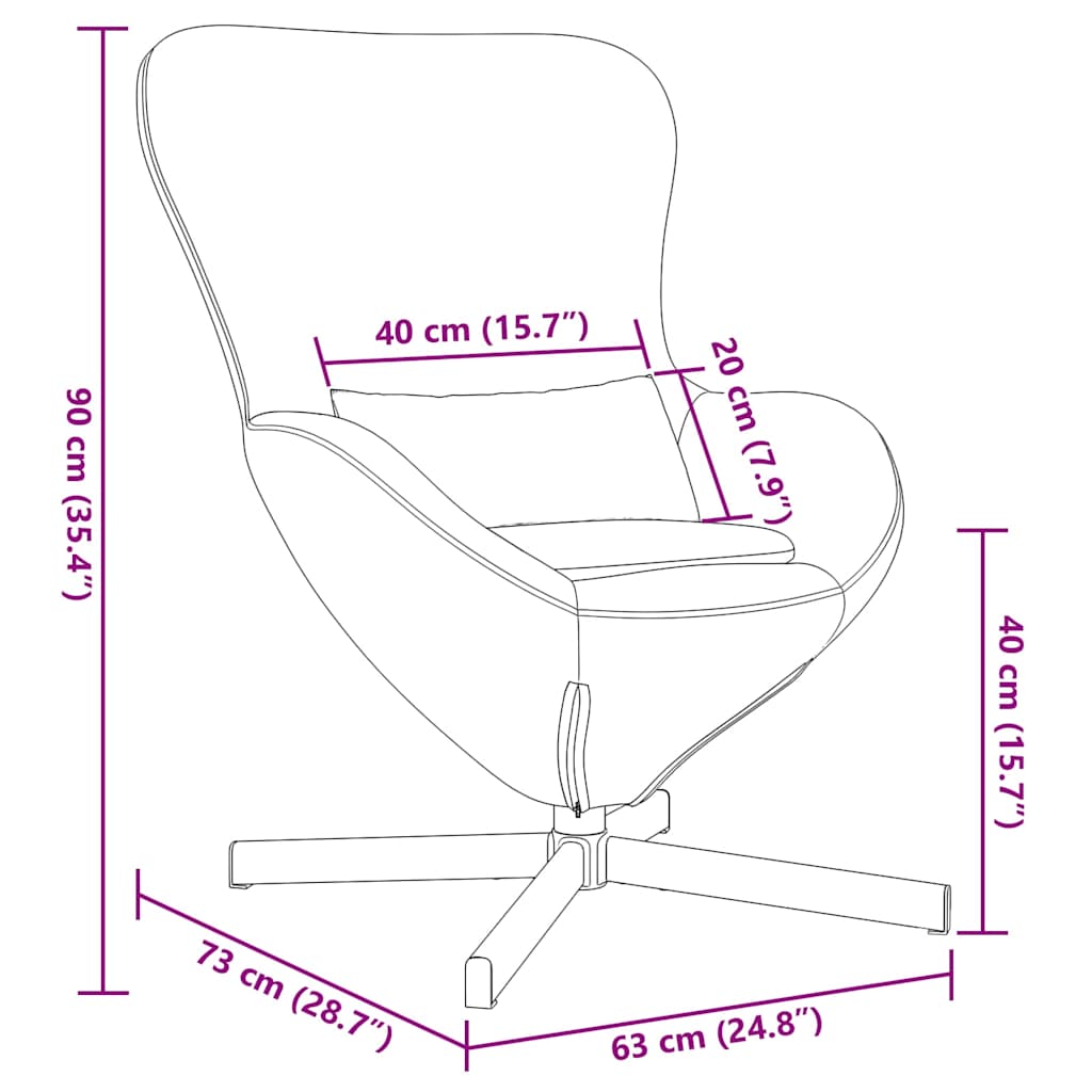 Poltrona uovo Giallo 63 x 73 x 90 cm Velluto
