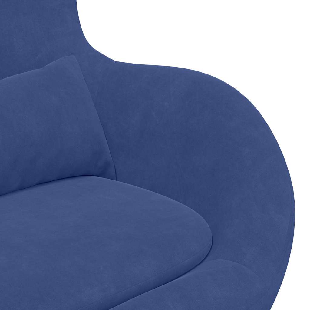 Poltrona uovo Blu Polizia Velluto