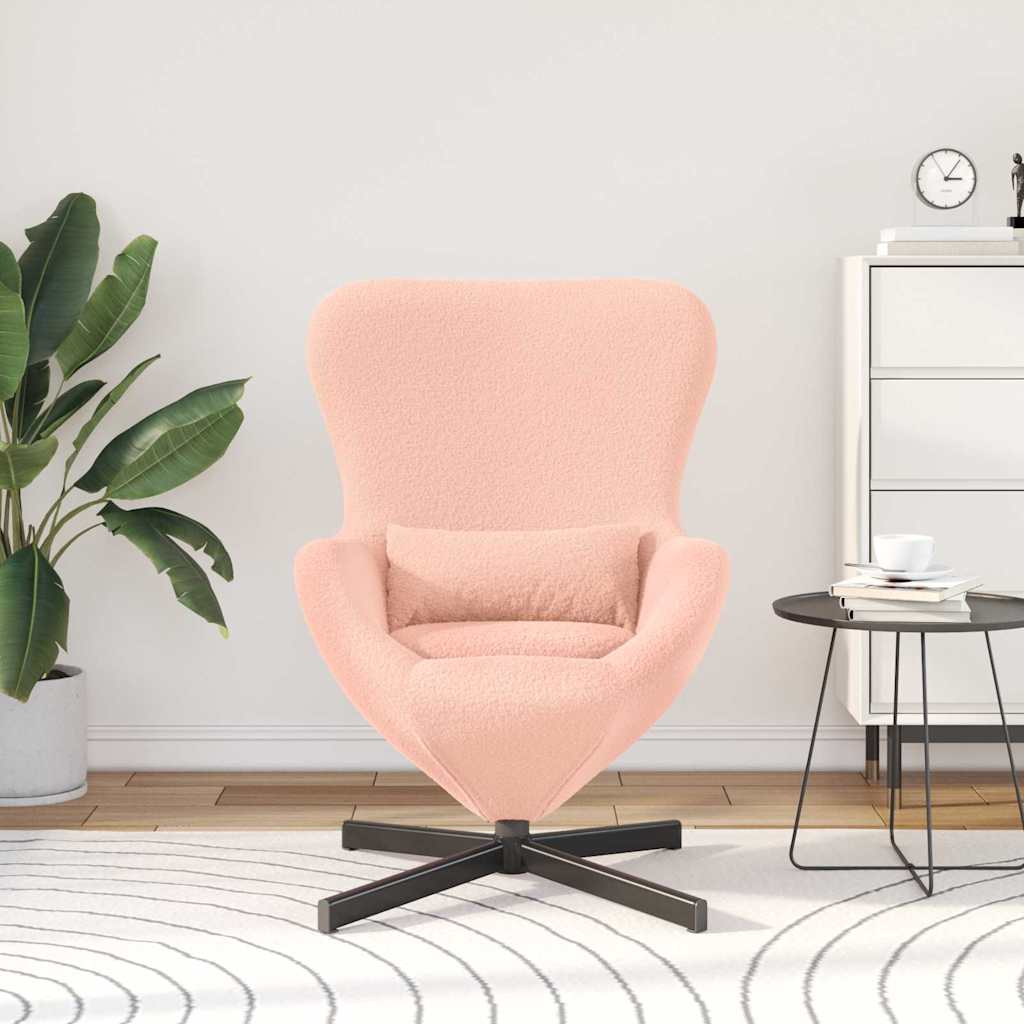 Poltrona uovo Rosa Tessuto simile alla lana ricci