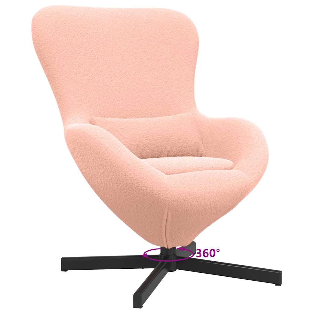 Poltrona uovo Rosa Tessuto simile alla lana ricci