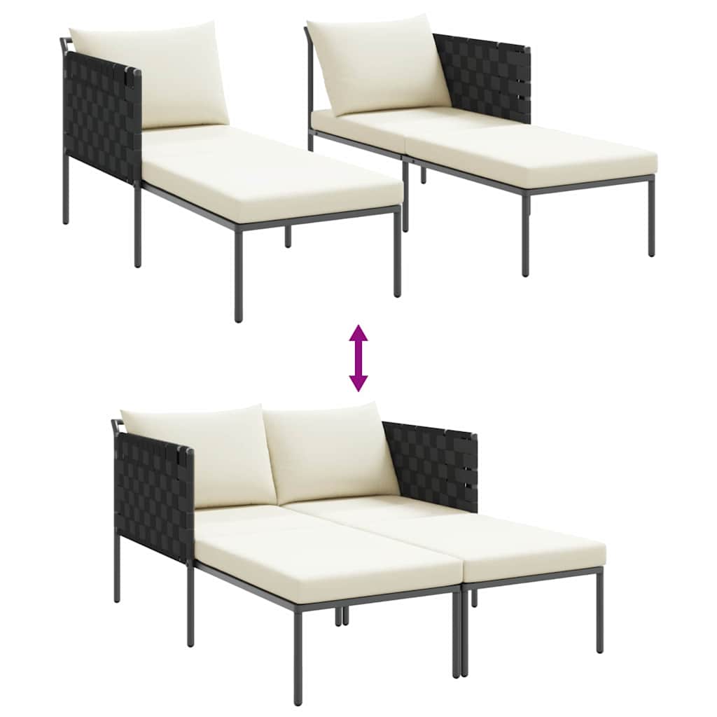 Lettino da Sole 2-persona Antracite 115 x 153 x 69.5cm Acciaio