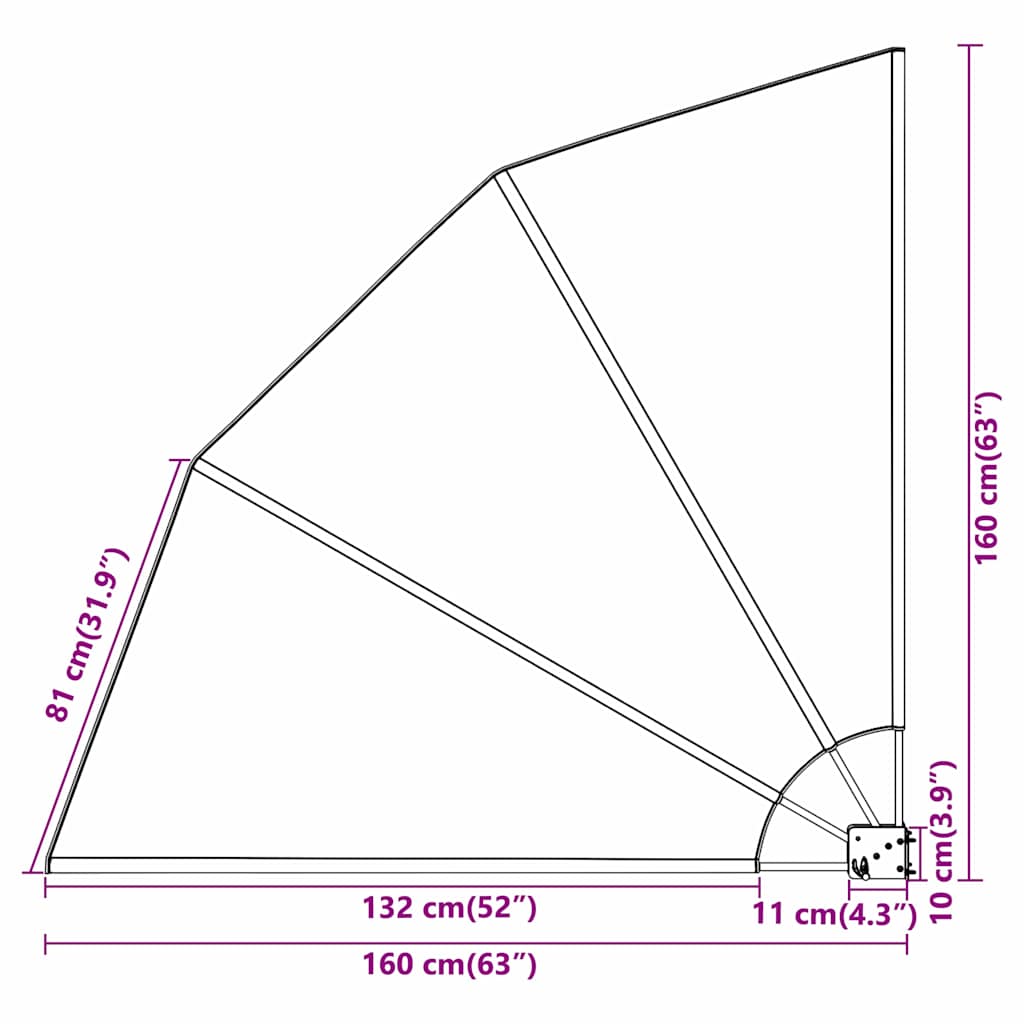 Schermo di Privacy per Balcone Antracite 160 x 160 cm Tessuto