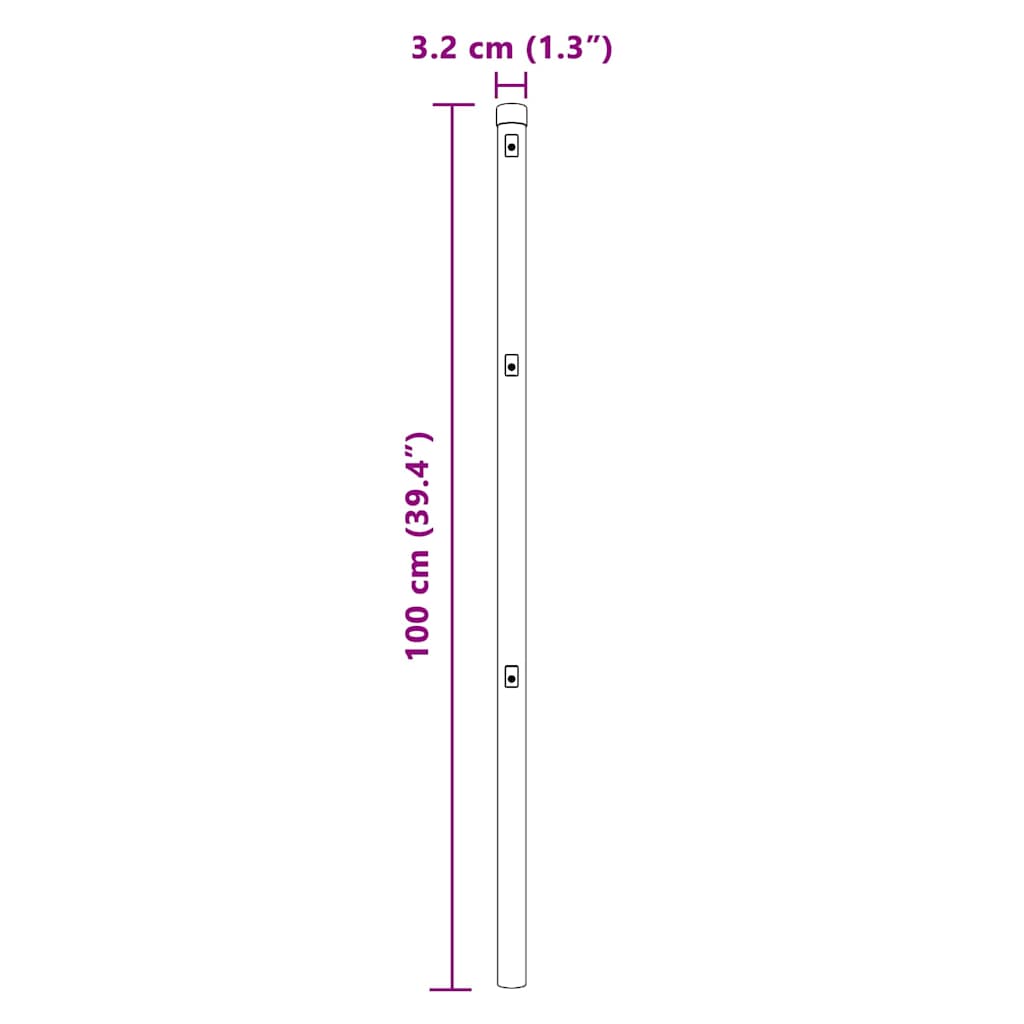Palo della recinzione 7 pcs Argento Acciaio | homemem39