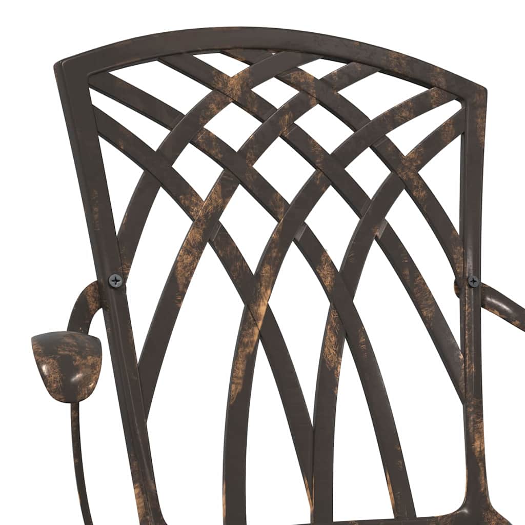Set di Tavolo da Giardino 3 pz Bronzo Alluminio pressofuso
