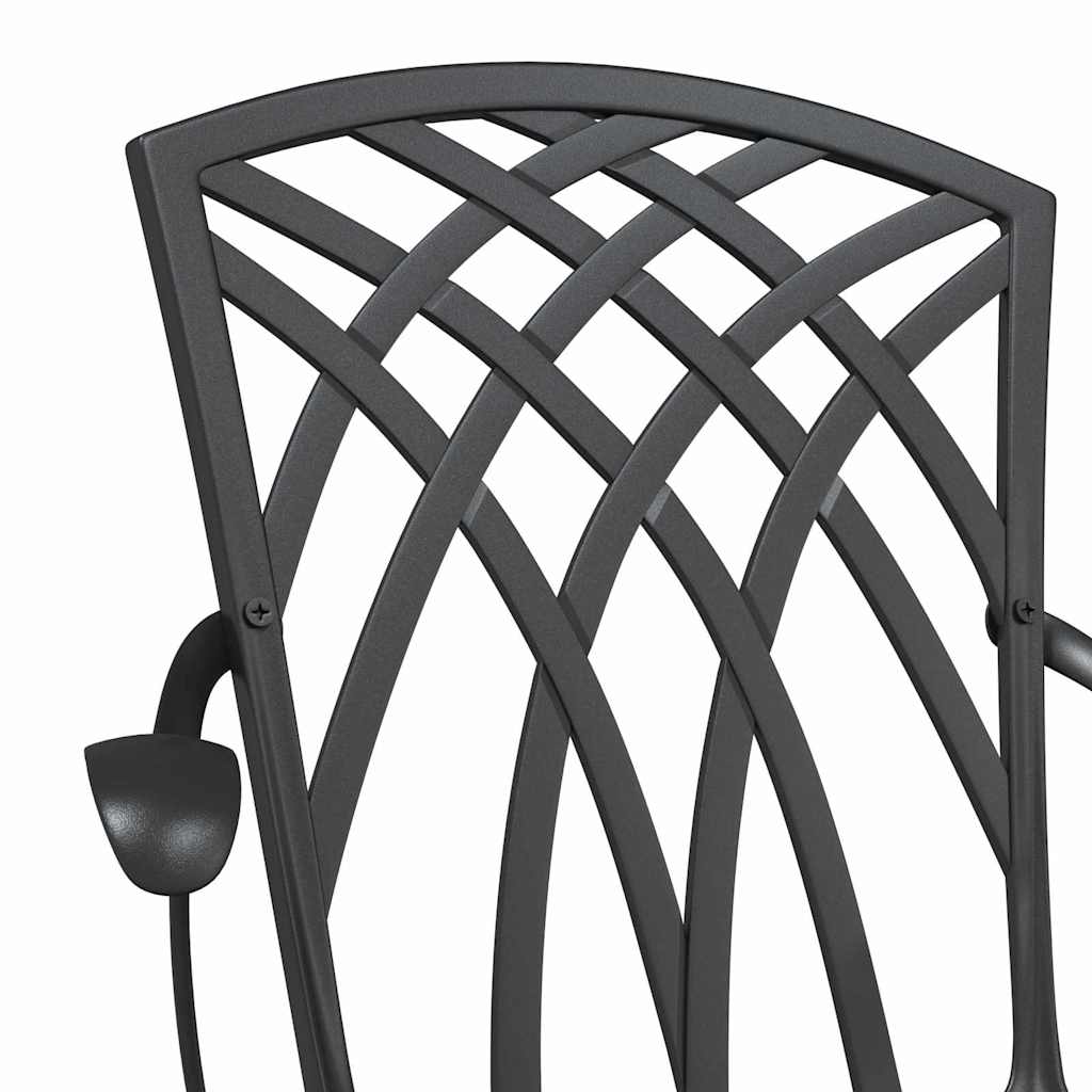 Set di Tavolo da Giardino 3 pz Nero Alluminio pressofuso