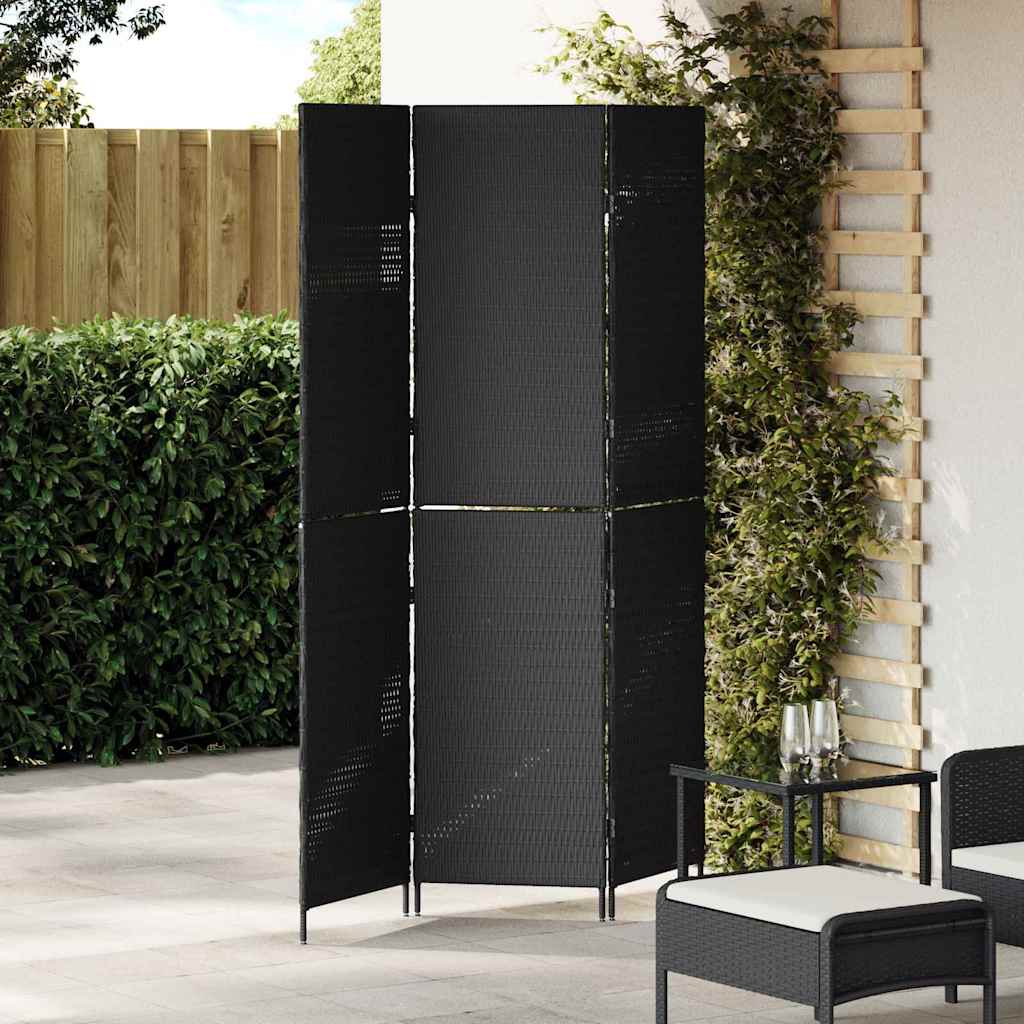 Divider per stanze Nero 146 x 180 cm polyrattan