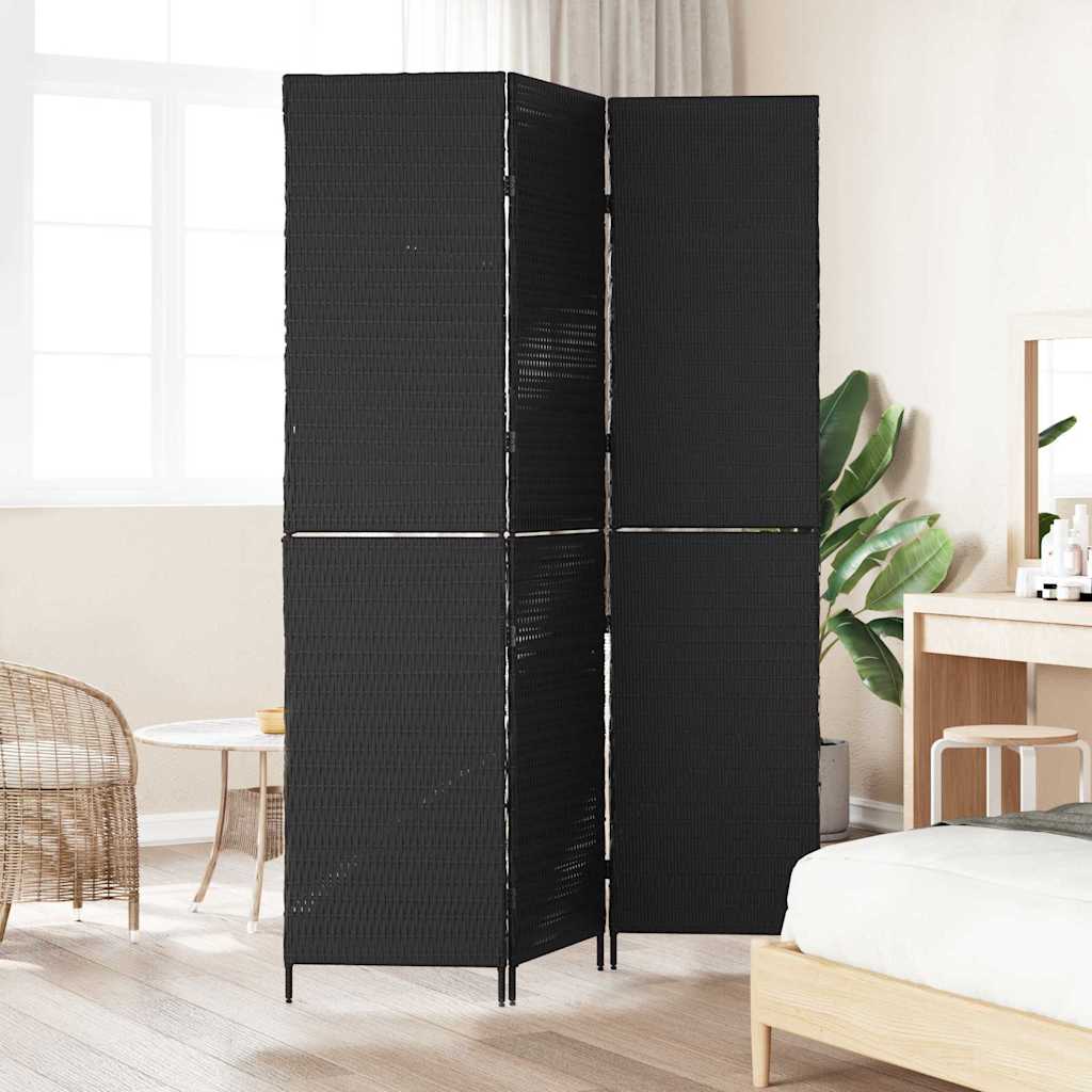 Divider per stanze Nero 146 x 180 cm polyrattan