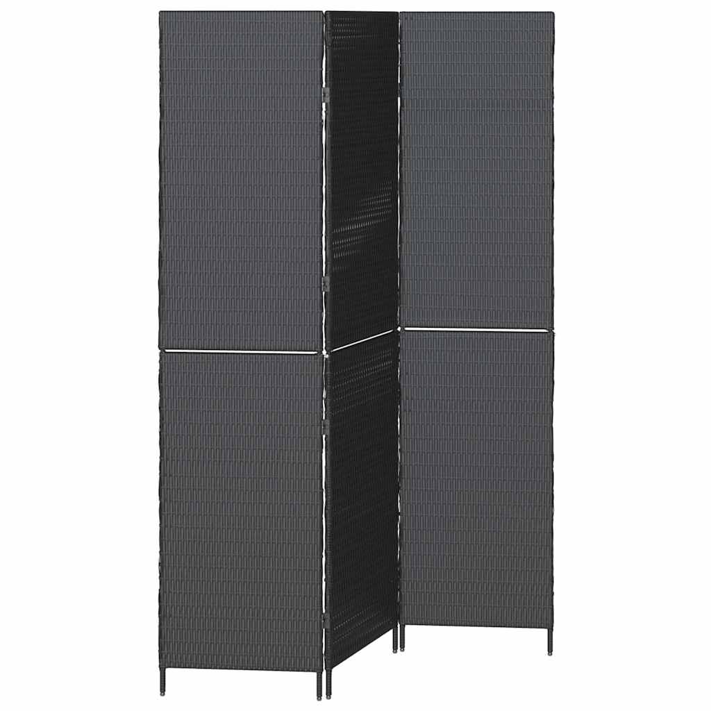 Divider per stanze Nero 146 x 180 cm polyrattan