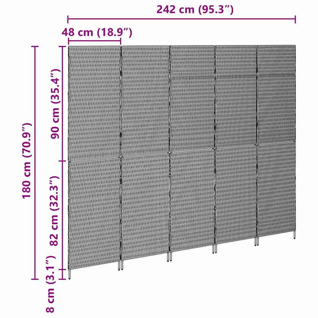 Divider per stanze Beige 242 x 180 cm polyrattan