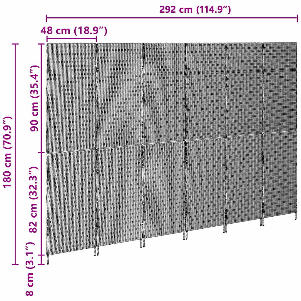 Divider per stanze Beige 292 x 180 cm polyrattan