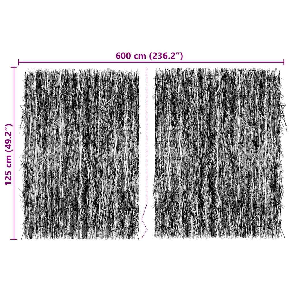 Recinzione in fascine Marrone 600 x 125 cm Ramo di bosco