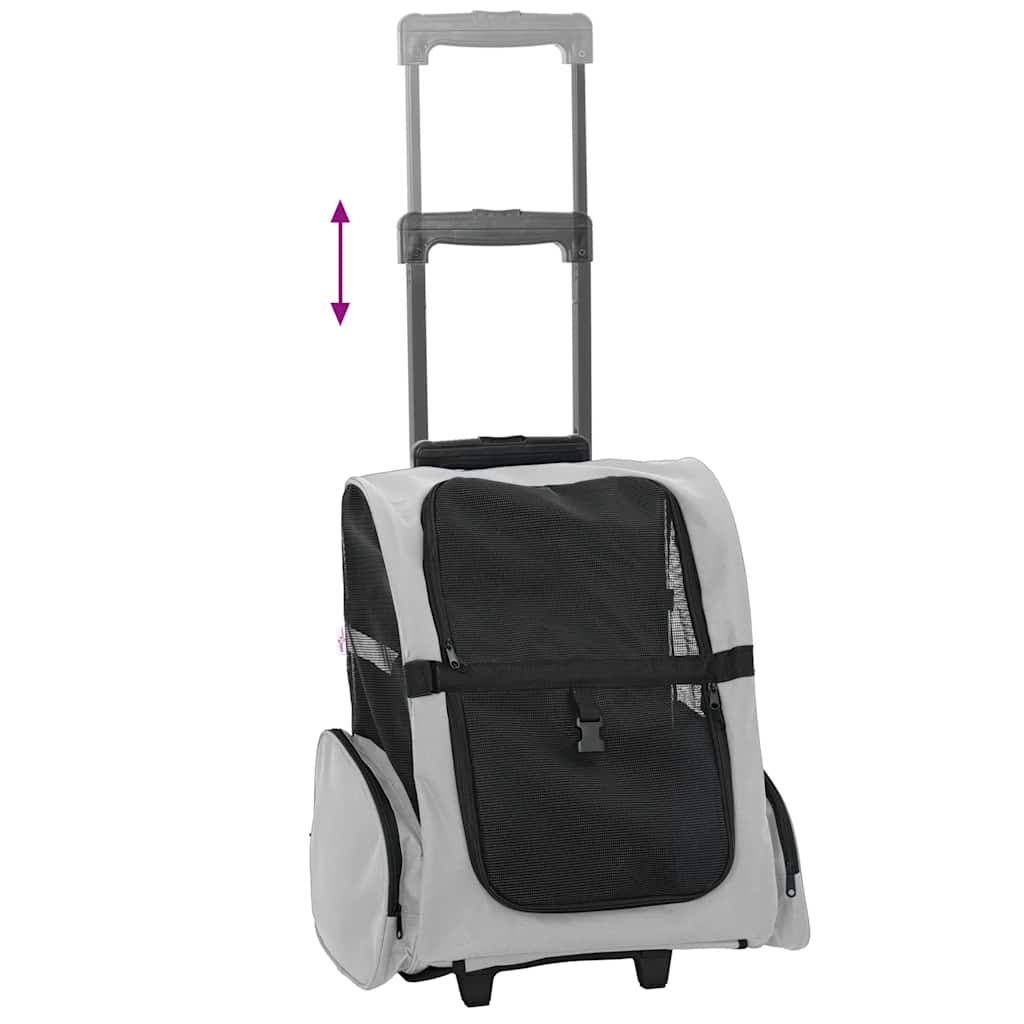 Carrello per animali domestici 3 in 1 design grigio 48x32x57 cm tessuto Oxford - homemem39