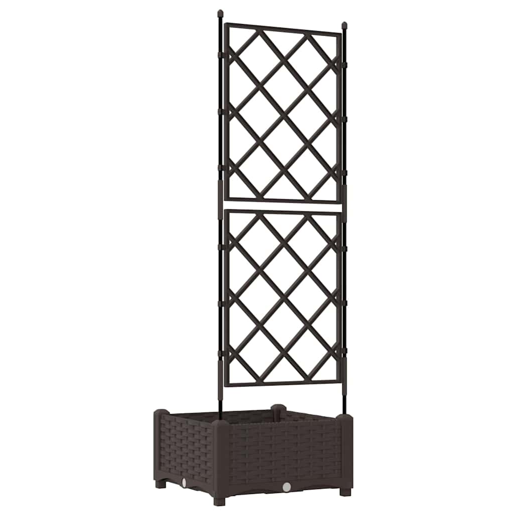 Vaso da Giardino con Trellis Marrone 40 x 40 x 125.5 cm PP