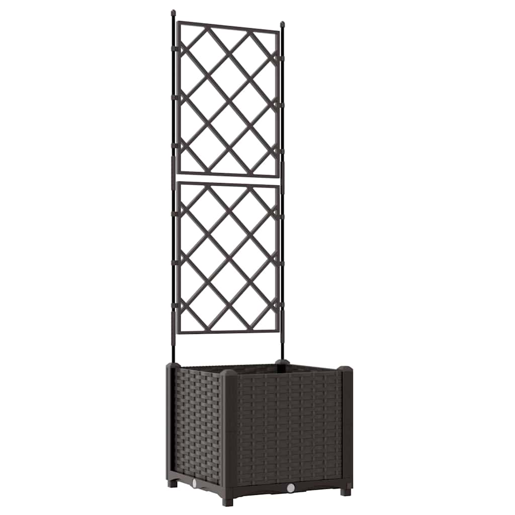 Vaso da Giardino con Trellis Marrone 40 x 40 x 143 cm PP