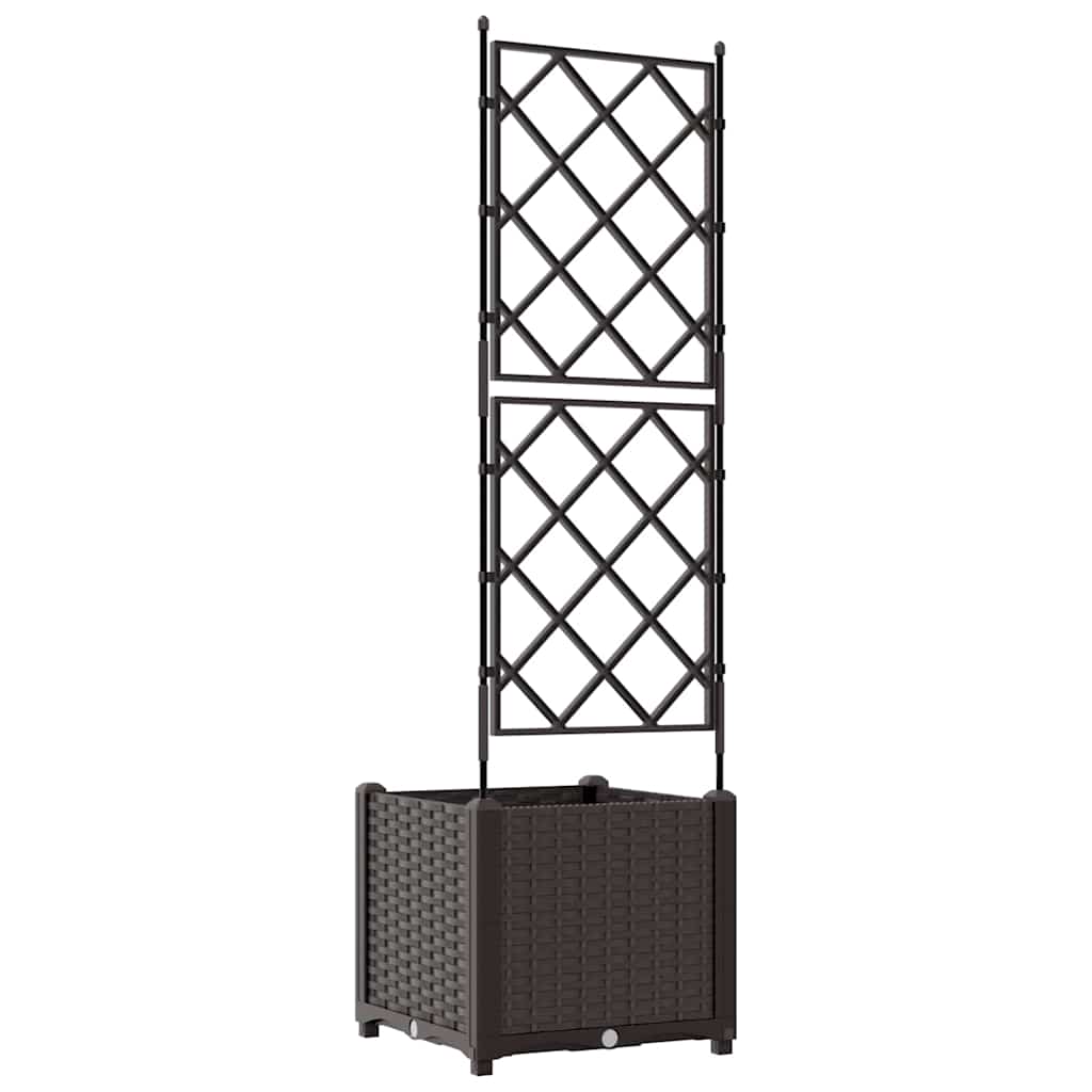 Vaso da Giardino con Trellis Marrone 40 x 40 x 143 cm PP