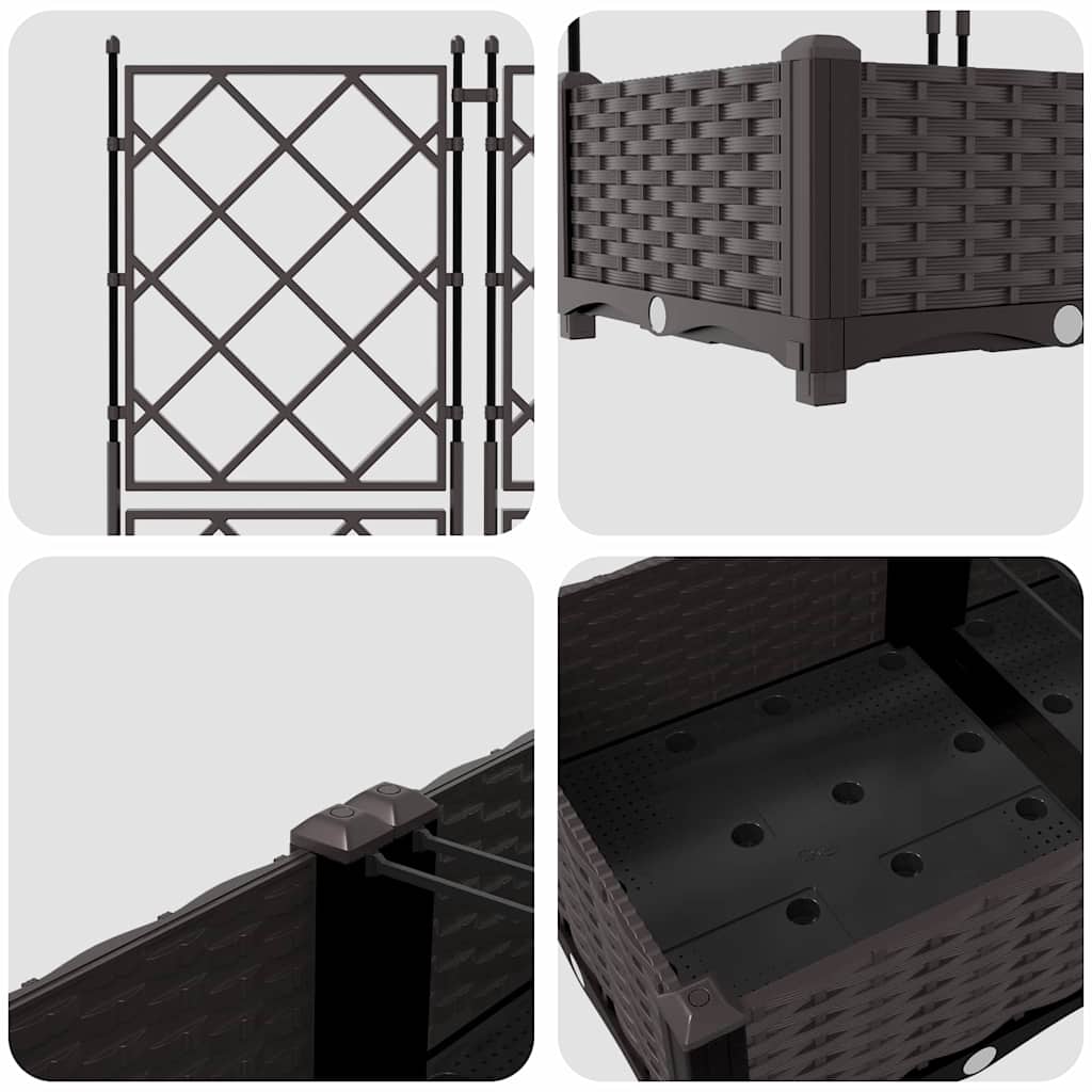 Vaso da Giardino con Trellis Marrone 80 x 40 x 125.5 cm PP