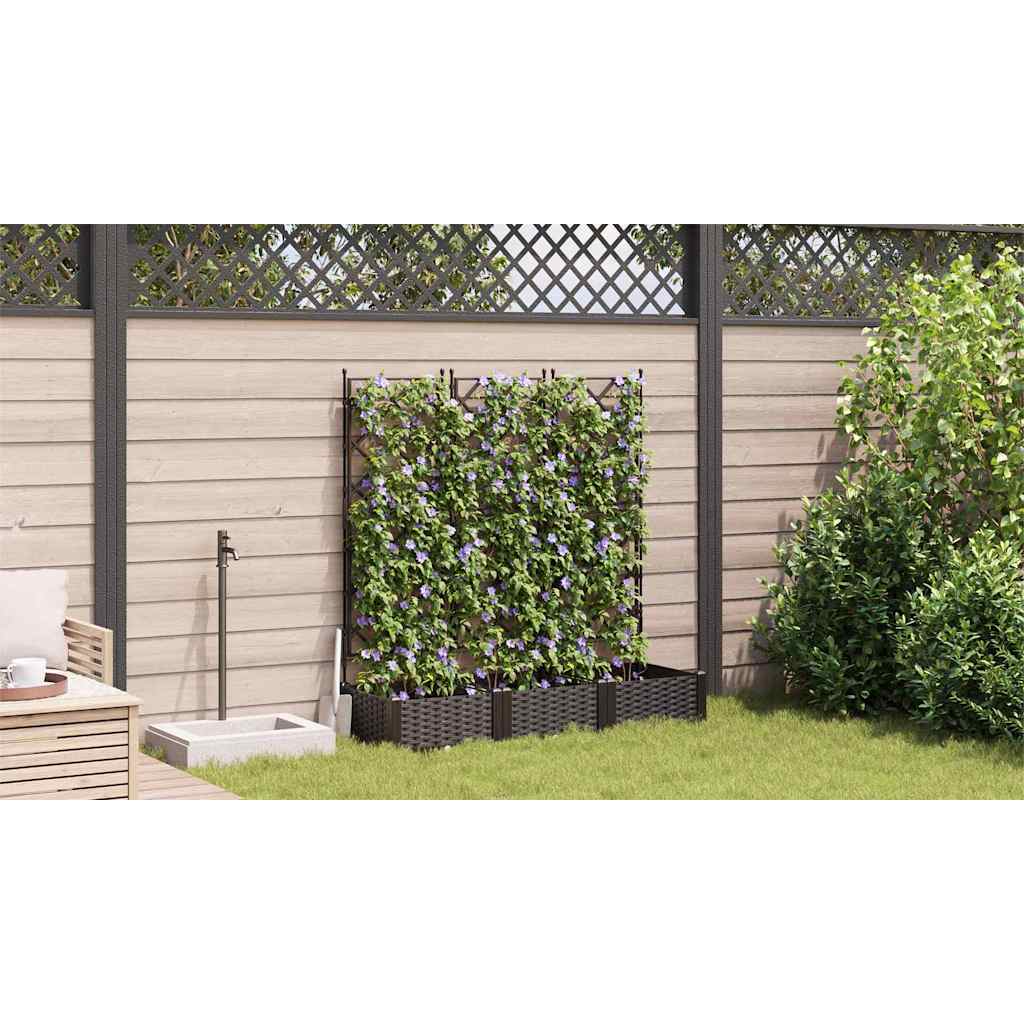 Vaso da Giardino con Trellis 3 pcs Marrone 120 x 40 x 125.5 cm