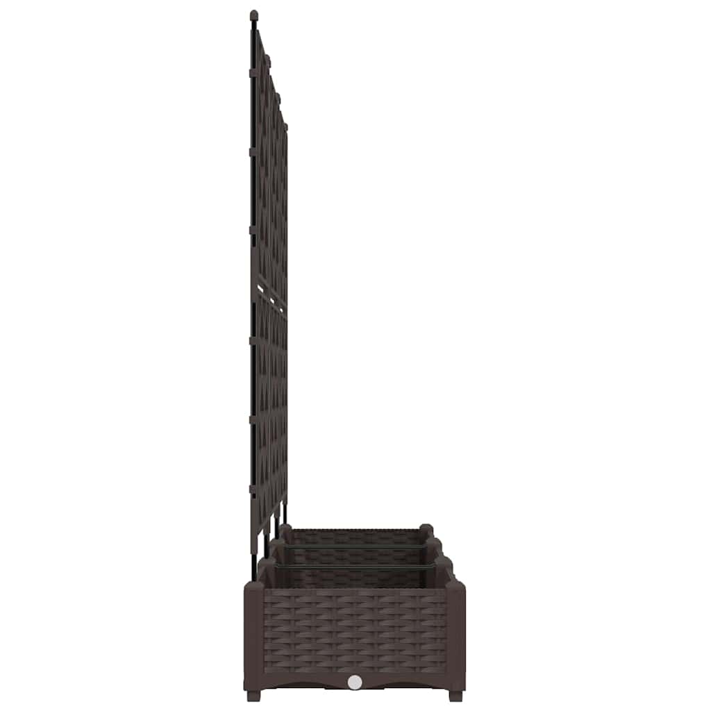Vaso da Giardino con Trellis 3 pcs Marrone 120 x 40 x 125.5 cm