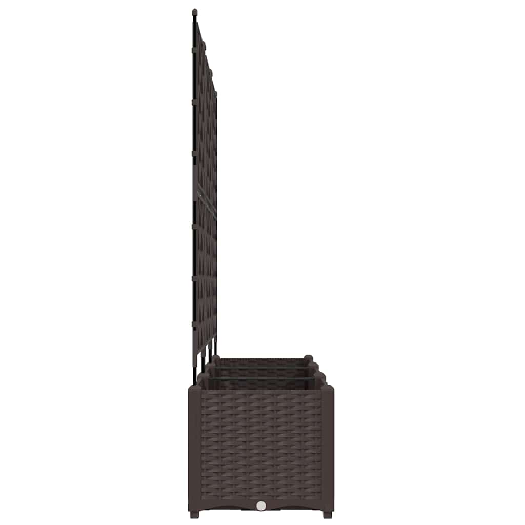 Vaso da Giardino con Trellis 3 pcs Marrone 120 x 40 x 143 cm PP