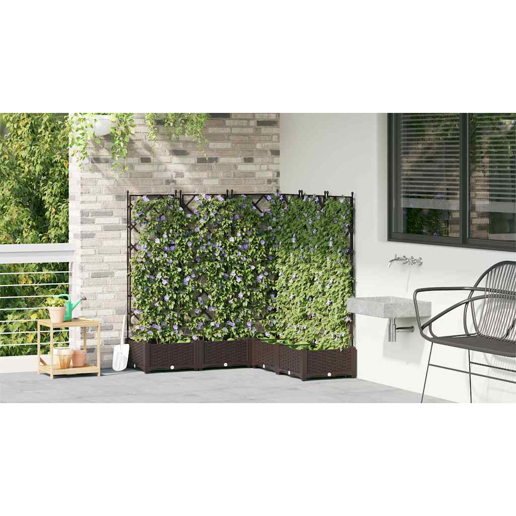 Vaso da Giardino con Trellis 5 pcs Marrone 120 x 120 x 125.5 cm
