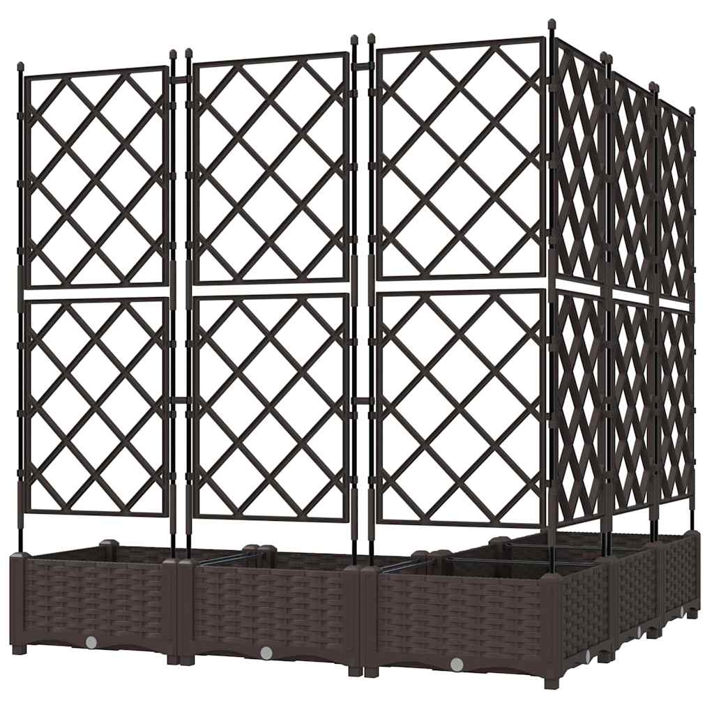 Vaso da Giardino con Trellis 5 pcs Marrone 120 x 120 x 125.5 cm