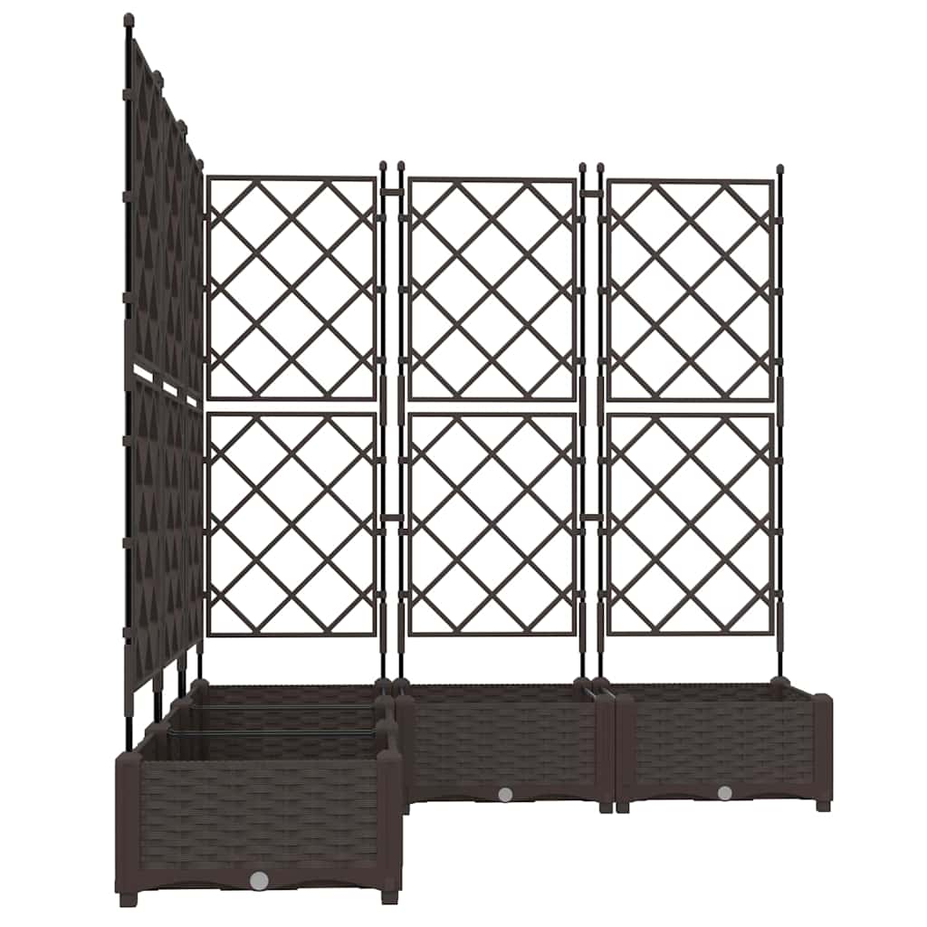Vaso da Giardino con Trellis 5 pcs Marrone 120 x 120 x 125.5 cm