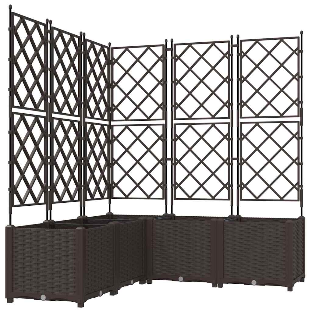 Vaso da Giardino con Trellis 5 pcs Marrone 120 x 120 x 143 cm