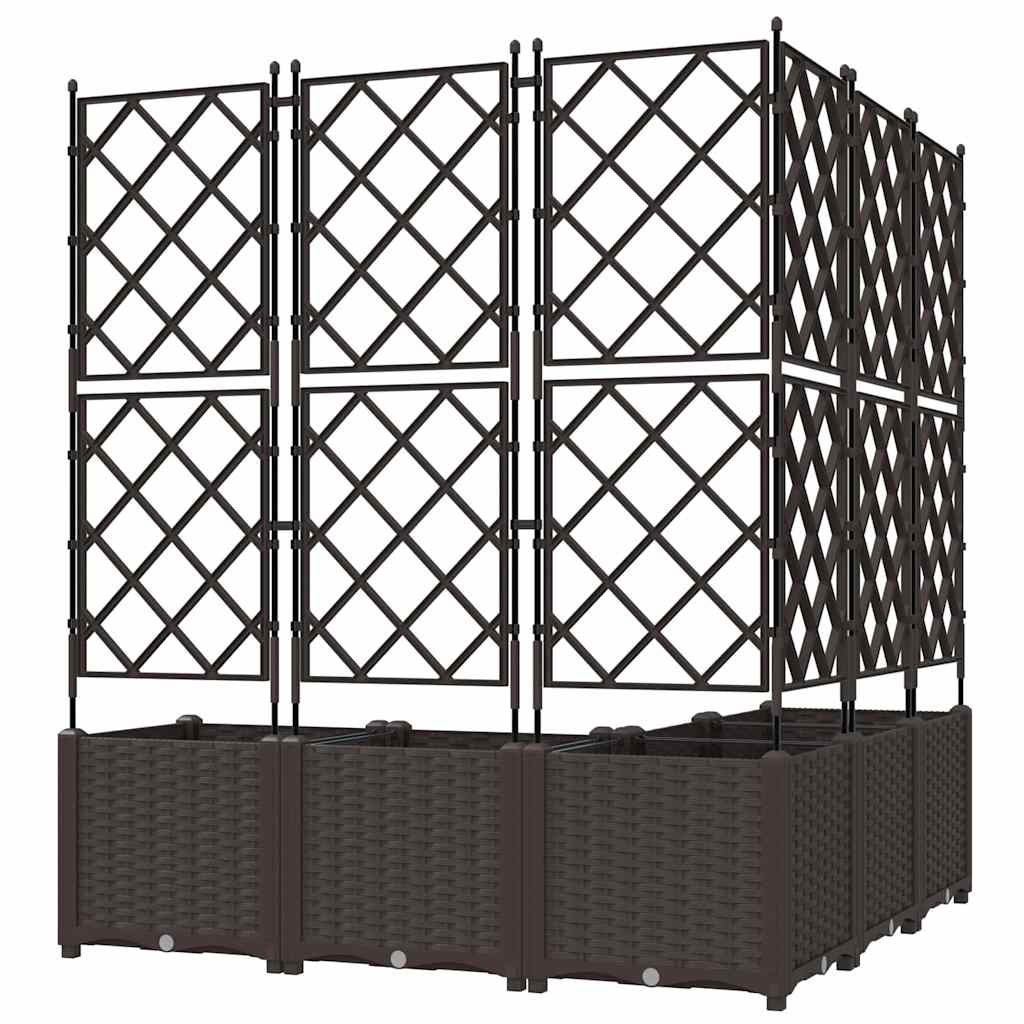 Vaso da Giardino con Trellis 5 pcs Marrone 120 x 120 x 143 cm