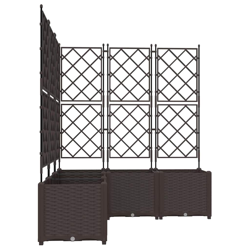 Vaso da Giardino con Trellis 5 pcs Marrone 120 x 120 x 143 cm