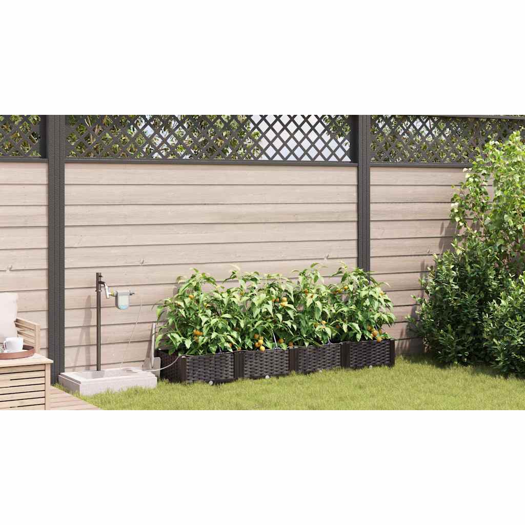 Vasi da giardino Marrone 160 x 40 x 22 cm Acciaio