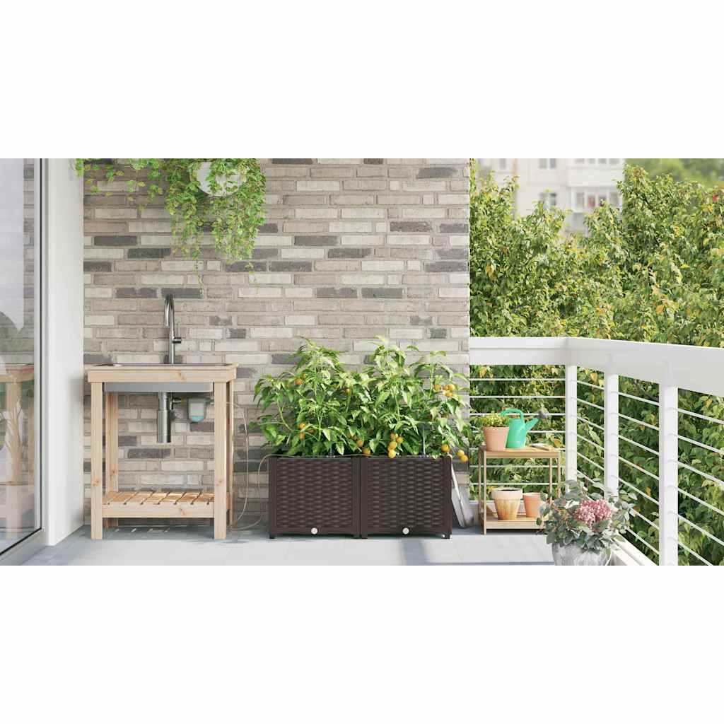 Vasi da giardino Marrone 80 x 40 x 37.5 cm Acciaio