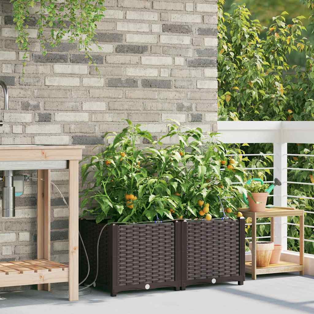 Vasi da giardino Marrone 80 x 40 x 37.5 cm Acciaio