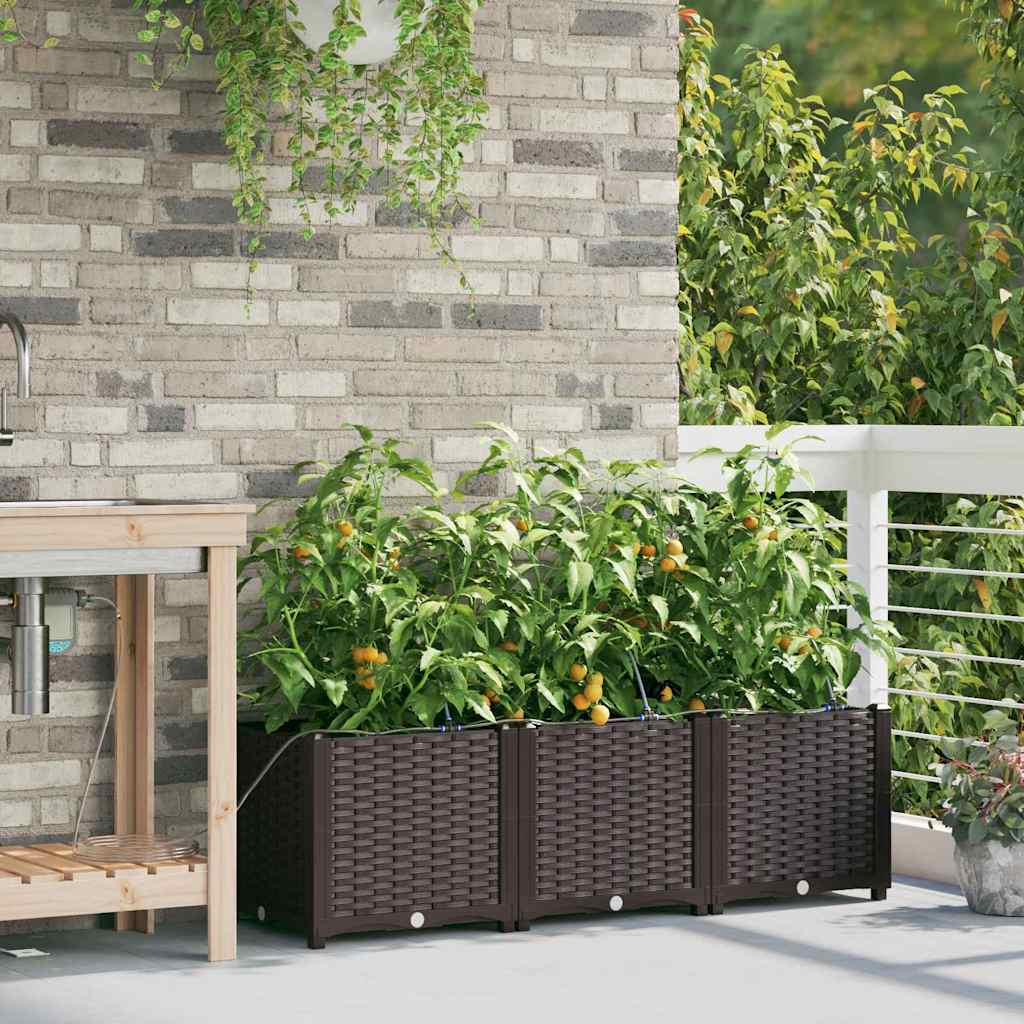 Vasi da giardino Marrone 120 x 40 x 37.5 cm Acciaio