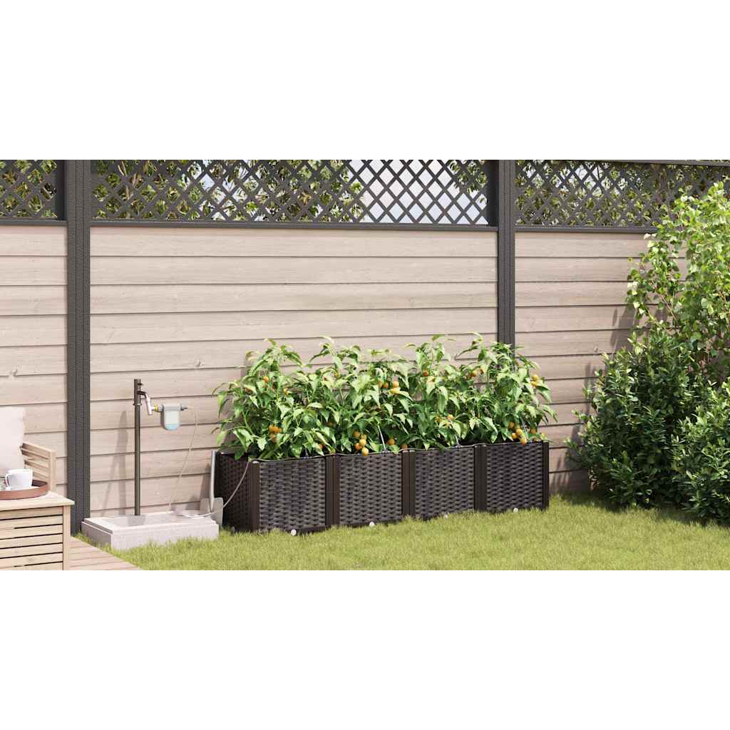 Vasi da giardino Marrone 160 x 40 x 37.5 cm Acciaio