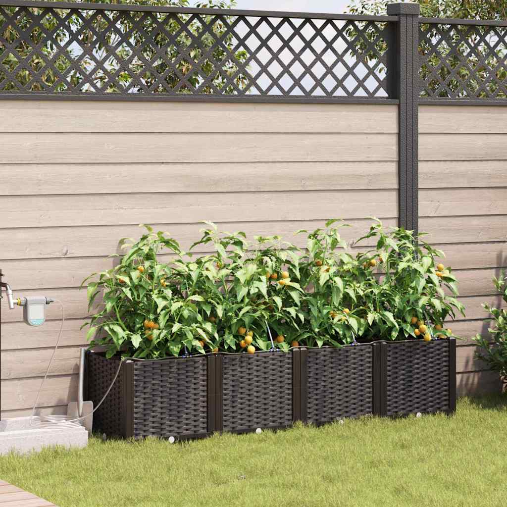 Vasi da giardino Marrone 160 x 40 x 37.5 cm Acciaio