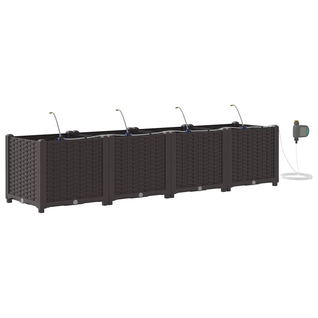 Vasi da giardino Marrone 160 x 40 x 37.5 cm Acciaio