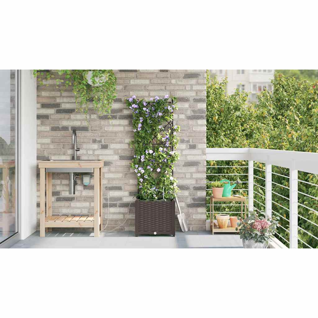 Vasi da giardino Marrone 40 x 40 x 142 cm Acciaio