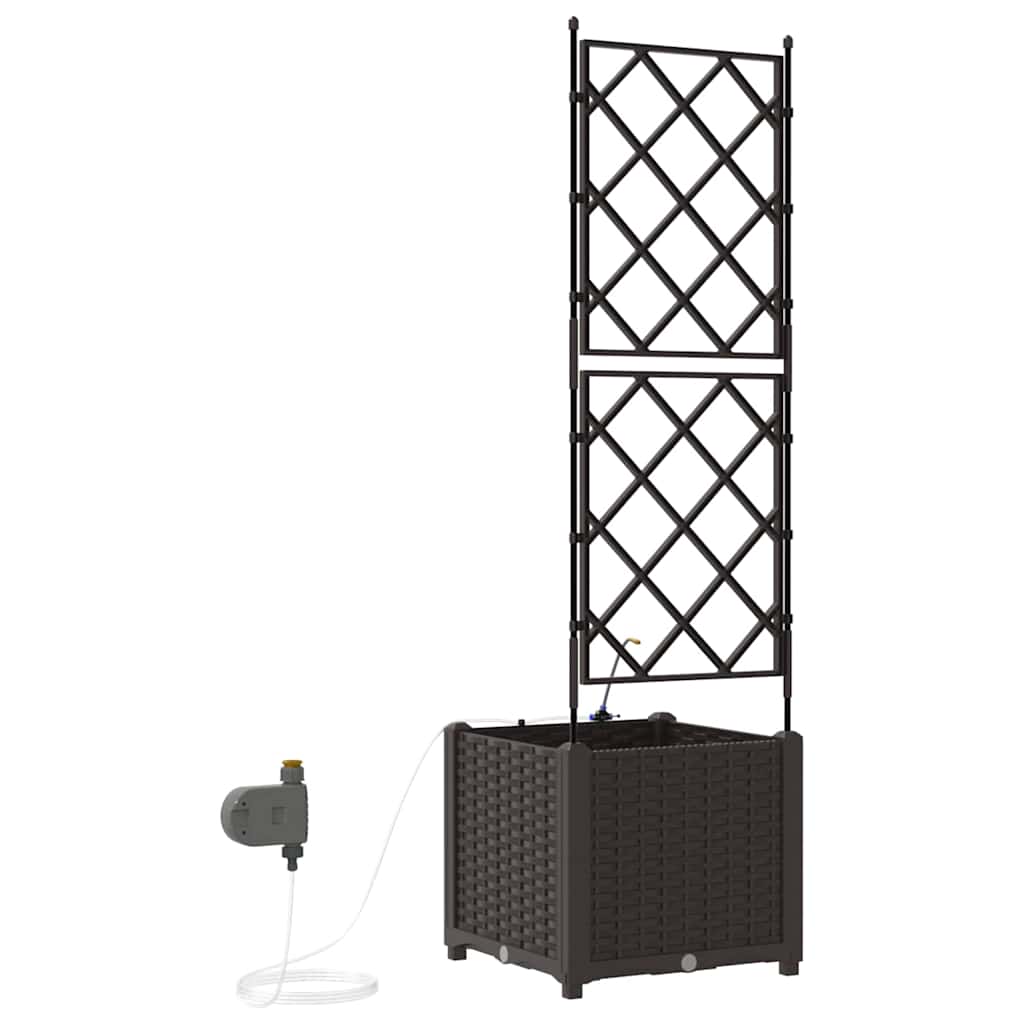 Vasi da giardino Marrone 40 x 40 x 142 cm Acciaio