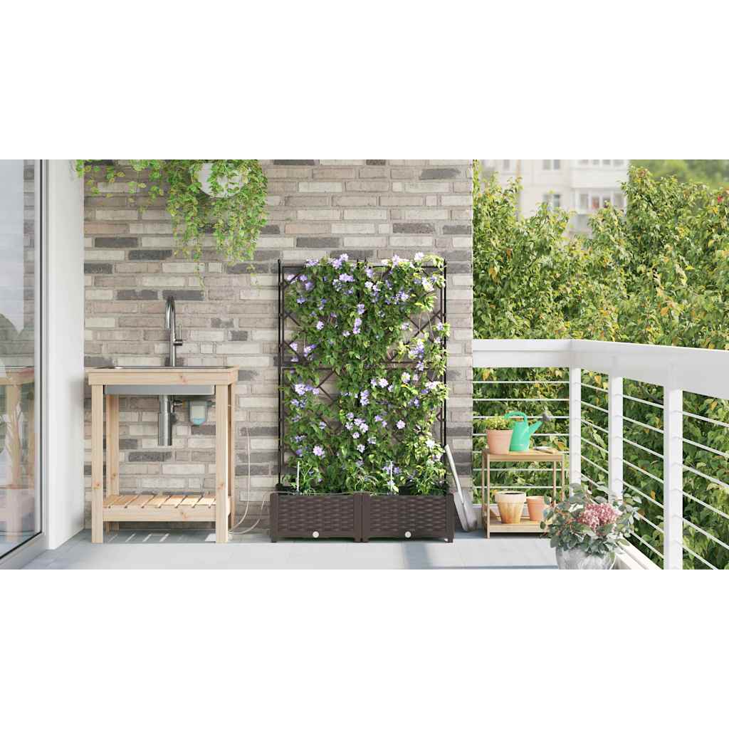 Vasi da giardino Marrone 80 x 40 x 126 cm Acciaio
